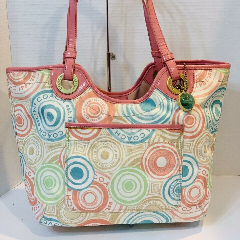 Coach Women's Multi-color Beach Print Nylon